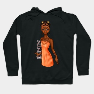 Black is Beautiful - Benin Melanin Girl in traditional outfit Hoodie